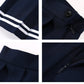 Beautifulfashionlife High Waist White Stripes Pleated Mini Skirts School Uniforms (4Xl,Navy Blue)