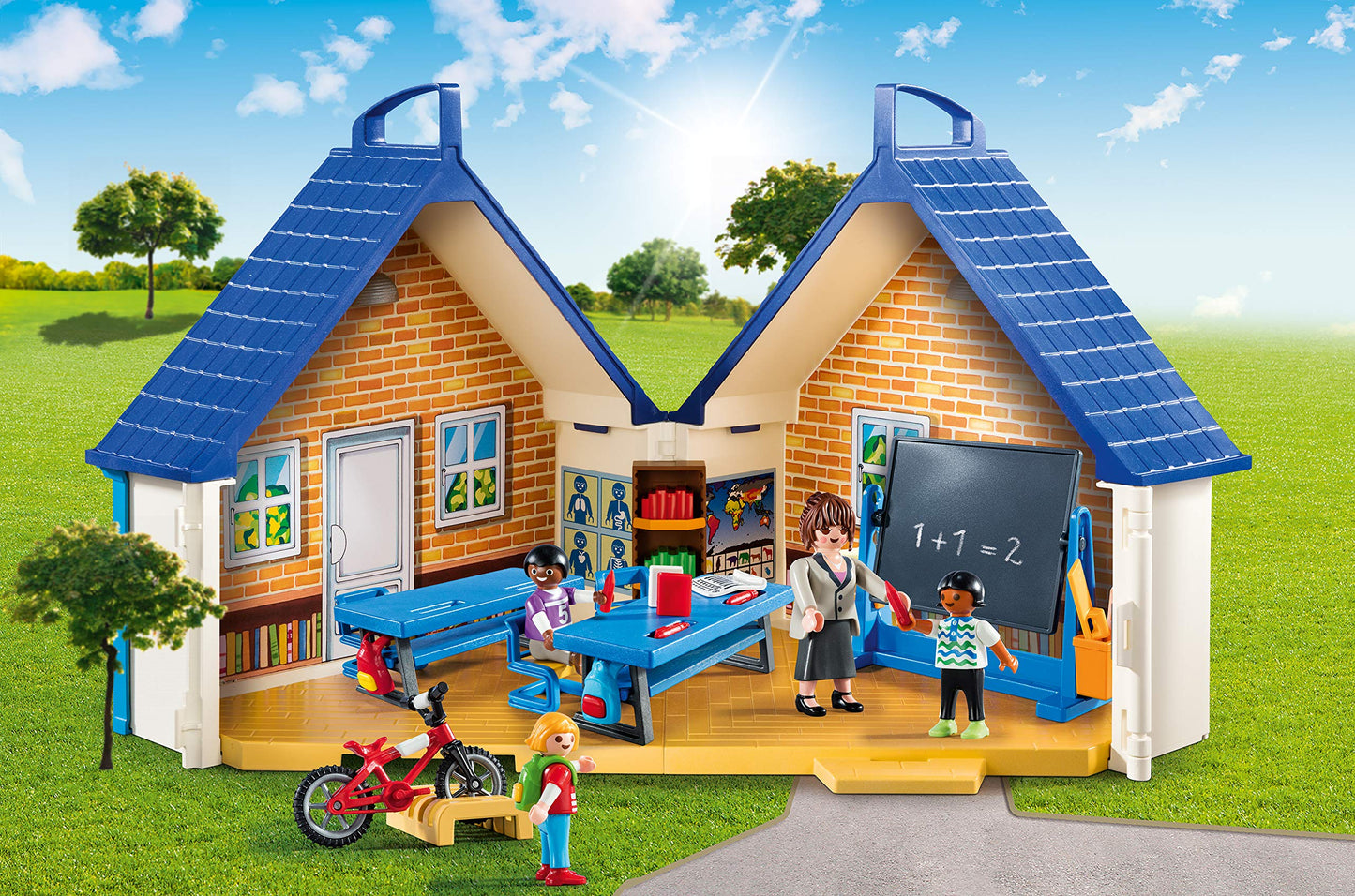 Playmobil Take Along School House Playset - Plastic, Multi-Color, Model 5662