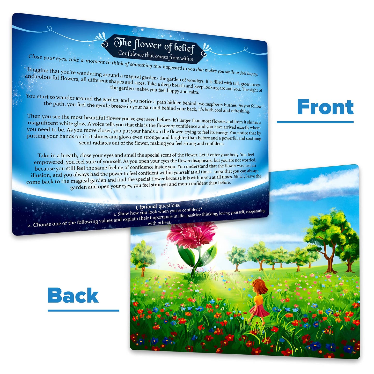 Mindful Land Mindfulness Cards For Kids - Positive Affirmations Cards For Kids Stress Reduction - Meditation Cards Calming Thera