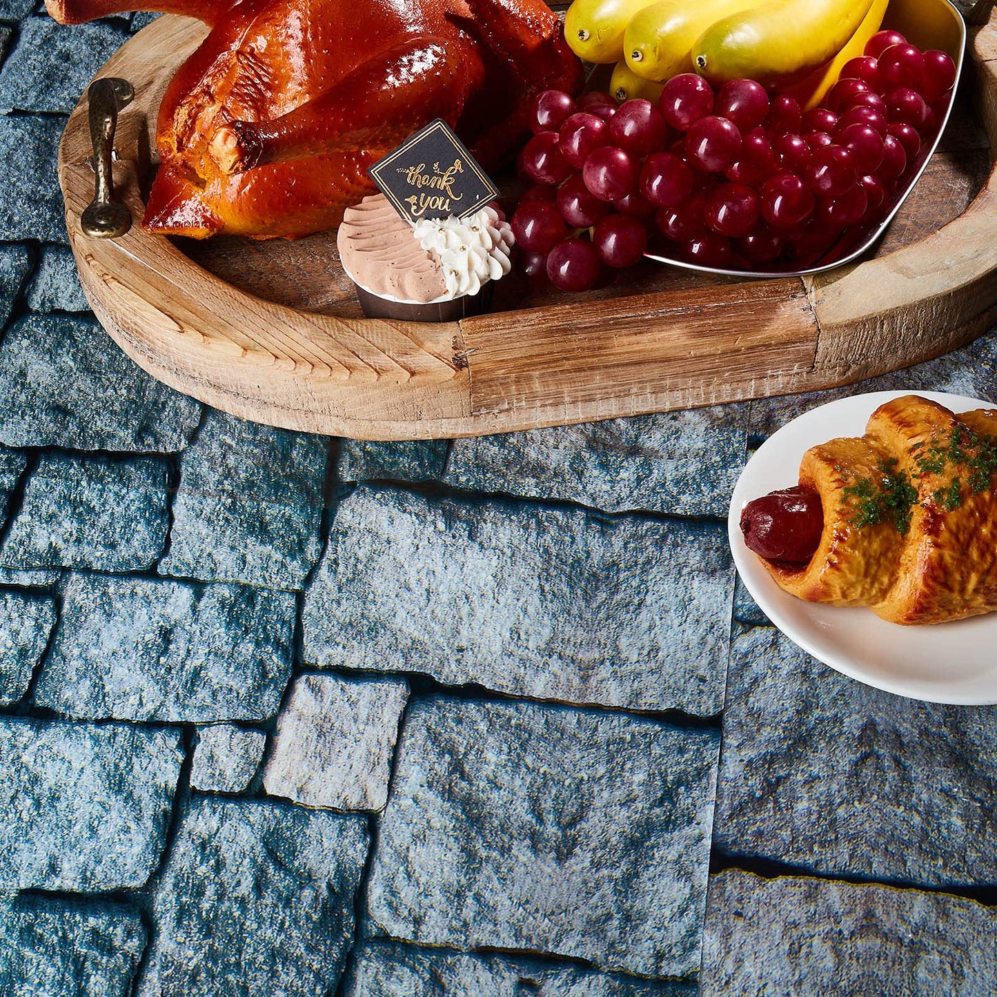 3 Packs Cobblestone Tablecloth Stone Printed Table Cover Medieval Table Decoration Plastic Tablecloth Stone Brick Tablecovers fo