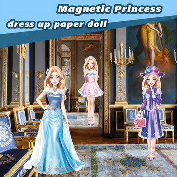 Beautiful Magnetic Princess Dress Up Paper Doll,Play Travel Playset Toy Magnet Dress Up Games Paper Dolls For Girls Ages 4-7 Nur