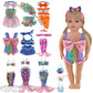 18-Inch Doll Swimwear 9-Piece Set - Seaside Pretend Play with Quick-Dry Tails & Bathing Suits | Beach & Pool Accessories for Gir
