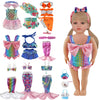 18-Inch Doll Swimwear 9-Piece Set - Seaside Pretend Play with Quick-Dry Tails & Bathing Suits | Beach & Pool Accessories for Gir