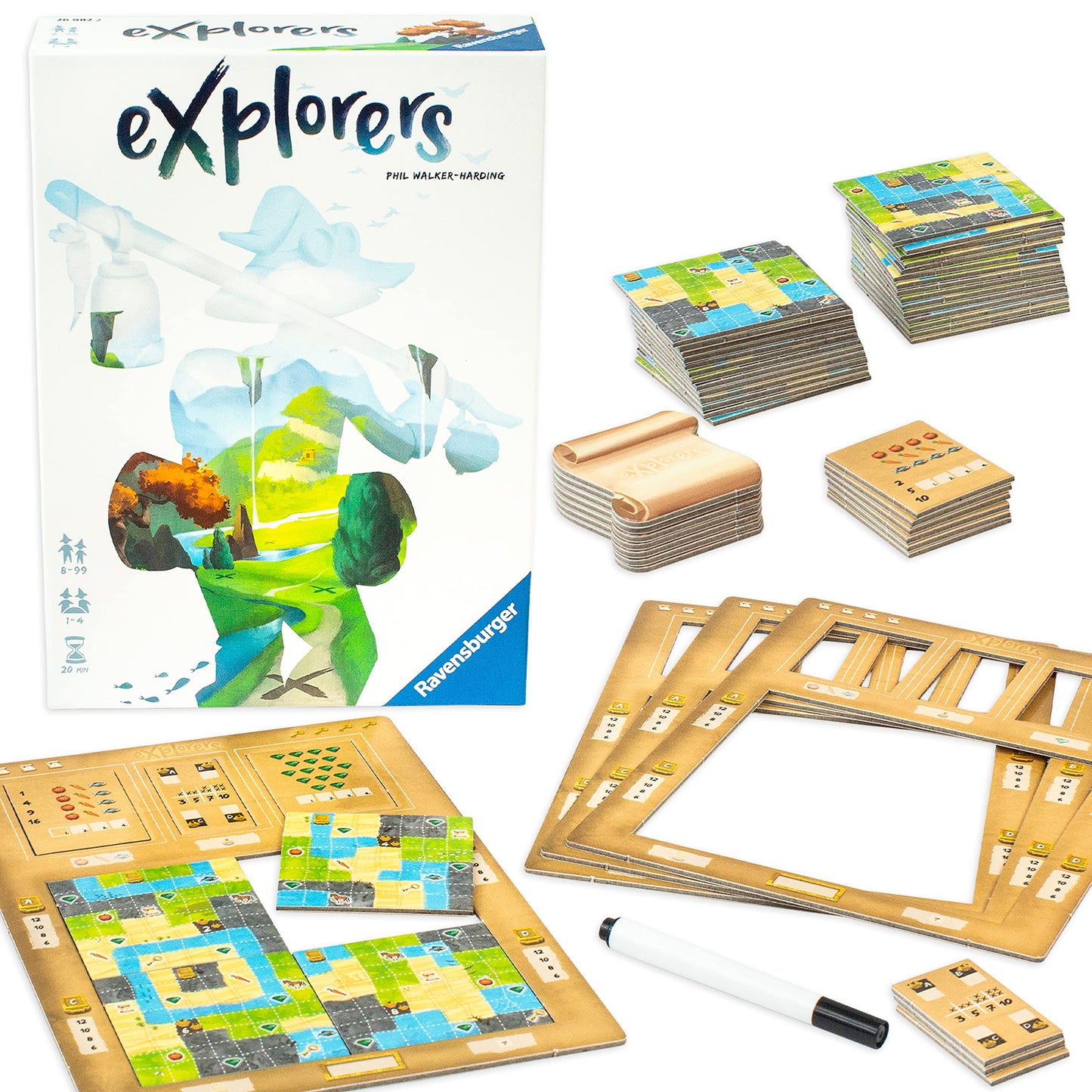 Ravensburger Explorers – An Easy To Learn Flip And Write Strategy Game For Ages 8 And Up