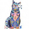 Wooden Puzzles for mature-themeds  Wooden Cat Jigsaw Puzzles with Animal Shaped Pieces  Unique Wood Cats Puzzle mature-themed  Ideal for Cat Lover (16.5?9.3 inches) 300 pcs - L