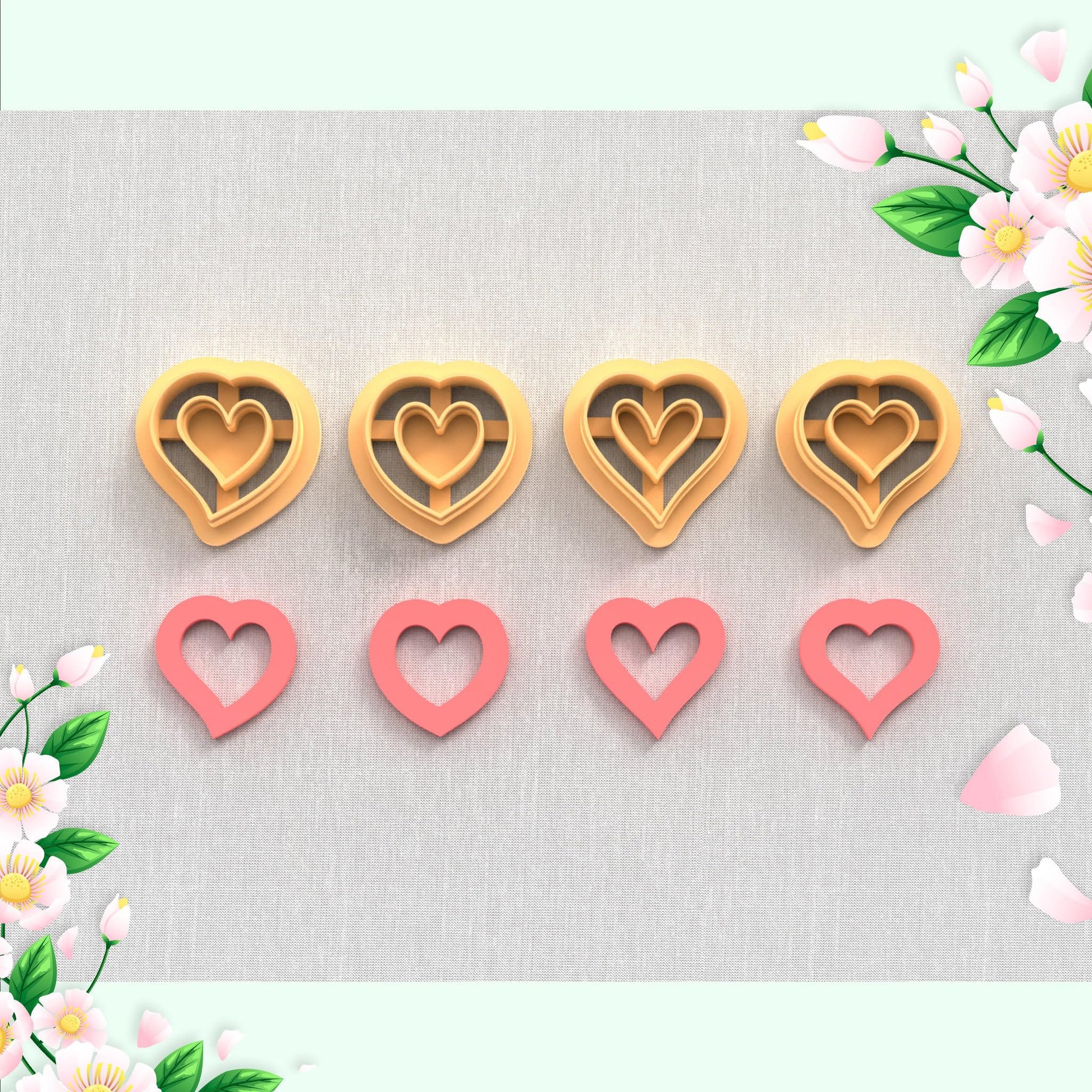 3D Origins, Hearts Pack Clay Cutter, ValentineS Day, Love Heart Love Clay Cutter,4Pcs Sizes | 25 Mm | Color May Vary