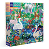 eeBoo Piece & Love: Ducks in The Clearing - 1000 Piece Puzzle - mature-themed Square Jigsaw  23x23  Includes Image Reference Insert  Pieces