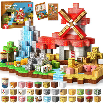 Goody King Magnetic Blocks | 120Pcs Magnetic Building Blocks,Magnetic Blocks Farm,Stem Montessori Sensory Toys For Toddlers Kids Boys Girls Ages 3 4 5 6 7 8 9 10 Christmas Birthday Gifts