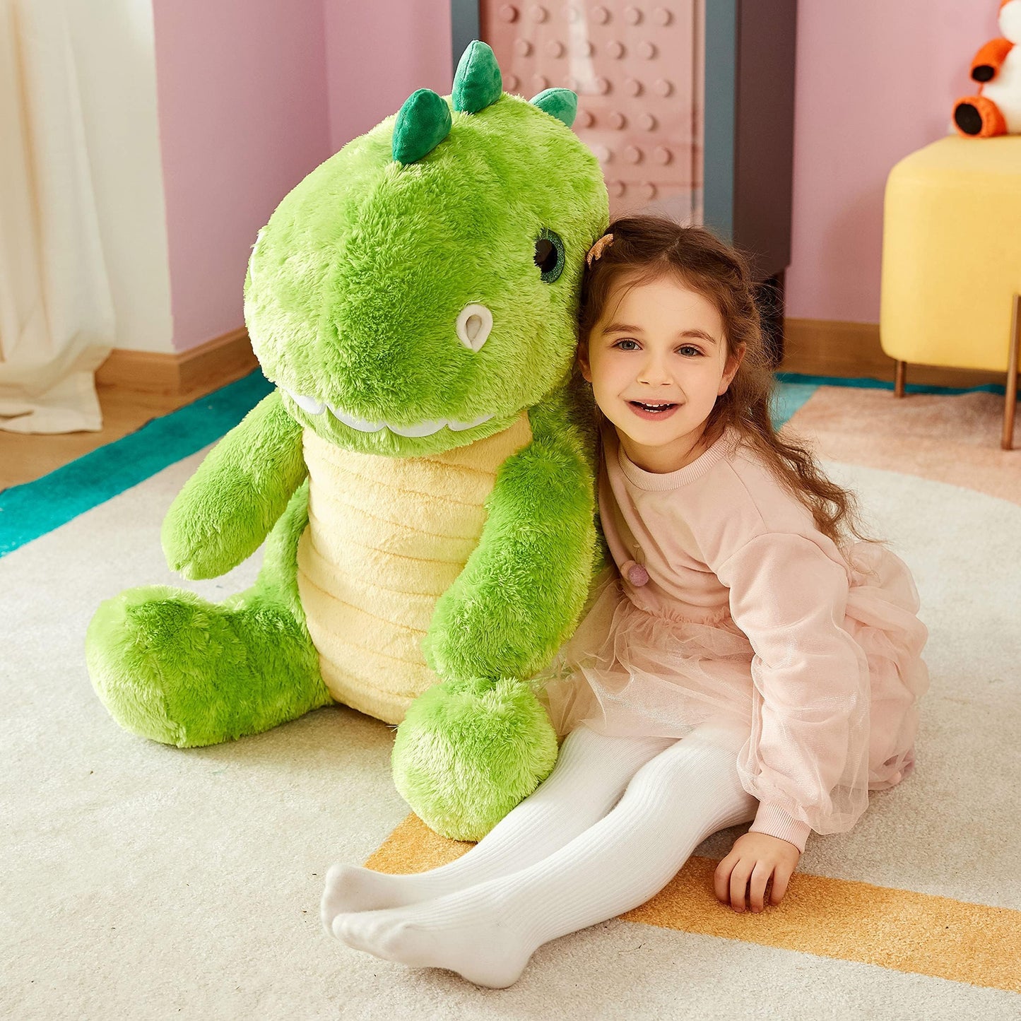 Ikasa Large Dinosaur Stuffed Animal Plush Toy,Giant T-Rex Cute 23' Jumbo Soft Toys,Huge Big Size Fluffy Plushy Fat Plushie,Gifts For Kids