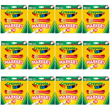 Crayola Broad Line Markers (12Pks), Bulk Markers For School, Coloring Markers For Kids, Must Have Classroom Supplies For Teachers
