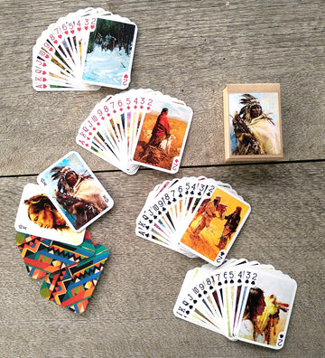 Flonzgift Indians Playing Cards (Poker Deck 54 Cards All Different) Vintage Retro Indians Wild West Native American