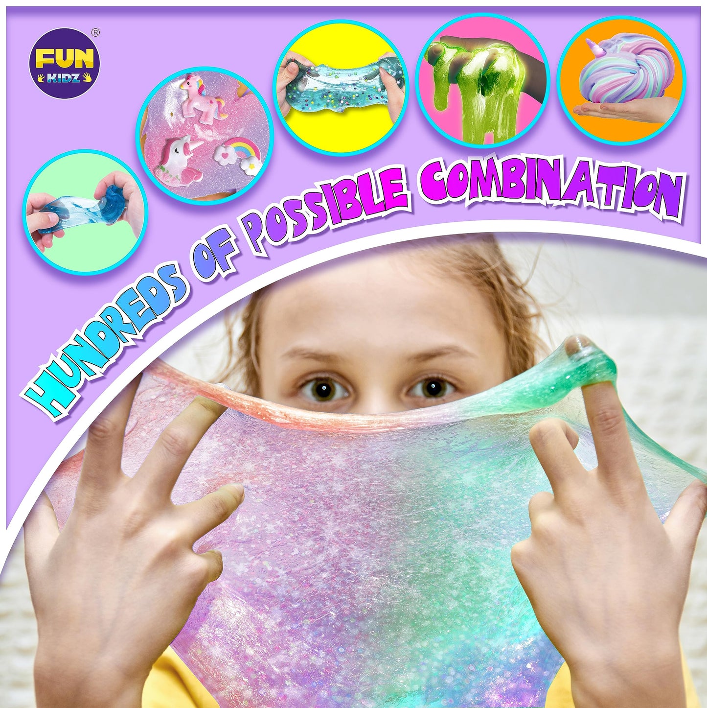 Fluffy Unicorn Slime Kit For Girls, Funkidz Cloud Slime Gift For Ages 6+ Kids Fun Slime Making Kit Awesome Craft Toy Birthday Pr