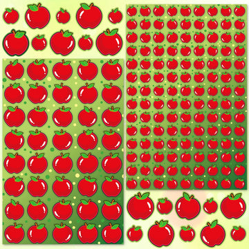 Linaye 2000 Count Apples Stickers For Kids, 24 Sheets Apple Shape Stickers For Teacher Reward Stickers, Cute Fruit Stickers Mini