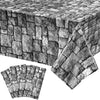 Stone Wall Tablecloths, Halloween Table Covers Brick Wall Decorations Disposable Plastic Medieval Castle Themed Brick Stone Table Cloth For Halloween Birthday Party Supplies, 108 X 54 Inches(4 Pack)