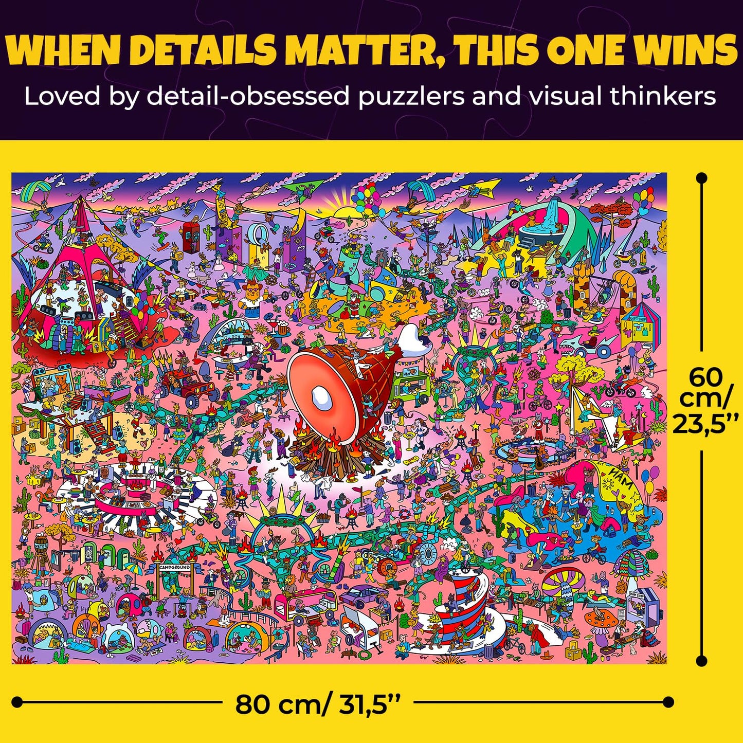 QUOKKA 1000 Piece Puzzle for mature-themeds and Teens - Desert Whirl mature-themed Jigsaw Puzzles with Hidden Secrets & Audio Story - Detailed Visual Puzzle Game for Focus & Relaxation with Twist - FSC Certified Gift