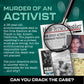 MMC Death of an Activist - Thrilling Murder Mystery Games for Adults at Sea Planet in California - 27 Evidence Pieces, 150 Min G