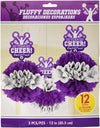 Amscan Spirit Squad Deluxe Fluffy Decorations, 3 Pcs, 12''