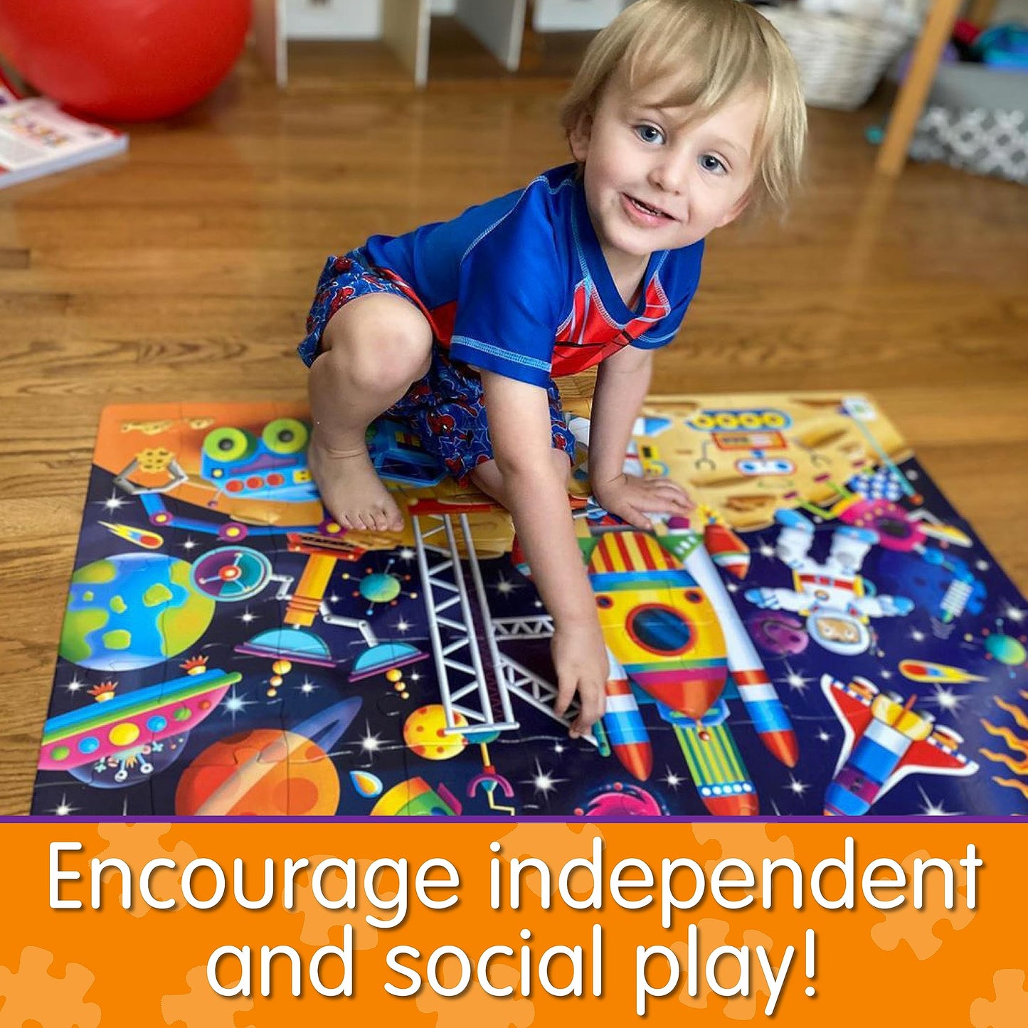 The Learning Journey: Jumbo Floor Puzzles Out In Space - Extra Large 50 Pieces Jigsaw Puzzle For Kids - Educational Intellectual Development - Preschool Toys & Activities For Children Ages 3-6 Years