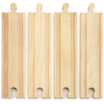 Conductor Carl Wood Train Track Expansion Packs Compatible with Most Train Tracks 6'' Straight Tracks -1 Count (Pack of 4)
