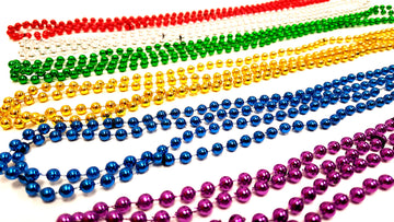 Dondor Enterprises Festive Metallic Beaded Necklaces (72 Pack, MULTICOLORED)