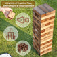 ApudArmis Giant Tumble Tower - 54 PCS Wooden Stacking Game, 4.2FT, Brown, Outdoor Fun for Teens and Adults