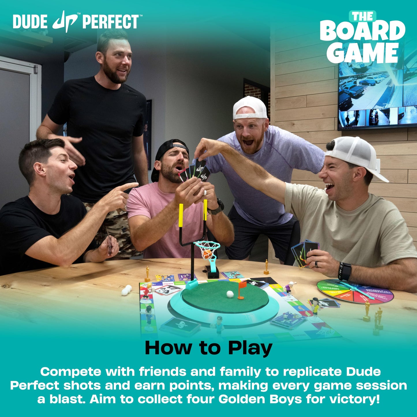 Dude Perfect Board Game for Kids - Sports & Competitive Challenges, Family Fun for 2-5 Players, Ages 4+ - Fun Game Night Activity