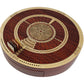 House of Cribbage Round 4 Track Cribbage Board - Bloodwood & White Maple, Card Storage Drawer, Model 80RND-09-WB-4T-120-DR.