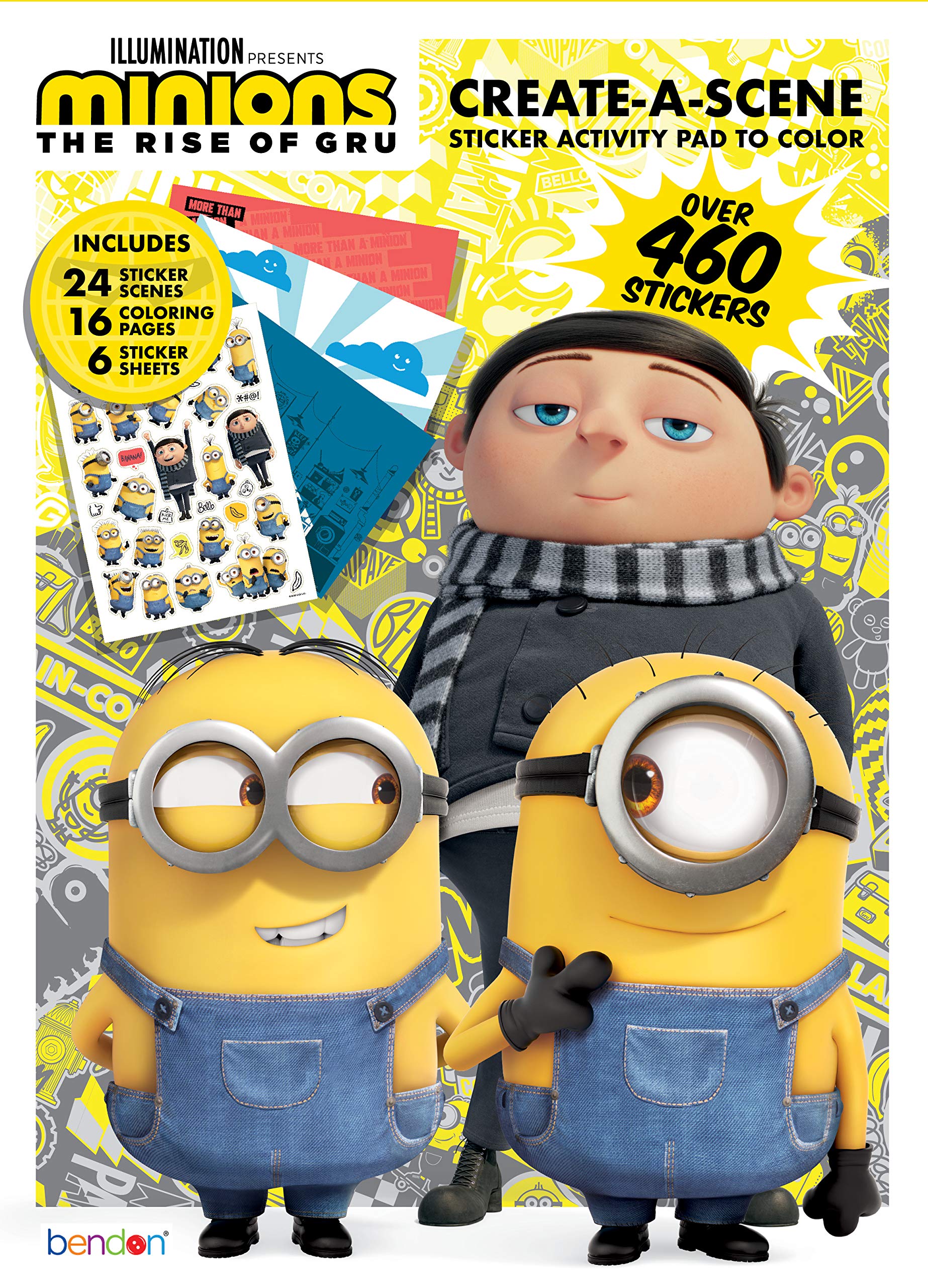 Despicable Me Minions The Rise of Gru 24-Page Create A Scene with Stickers 47655 Bendon Universal Studios DreamWorks
