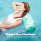 Sloosh Hammock Pool Floats Adults, 4-In-1 Multi-Purpose Inflatable Pool Floaties Pvc Water Hammock Lounge (Tropical Leaves- Cyan