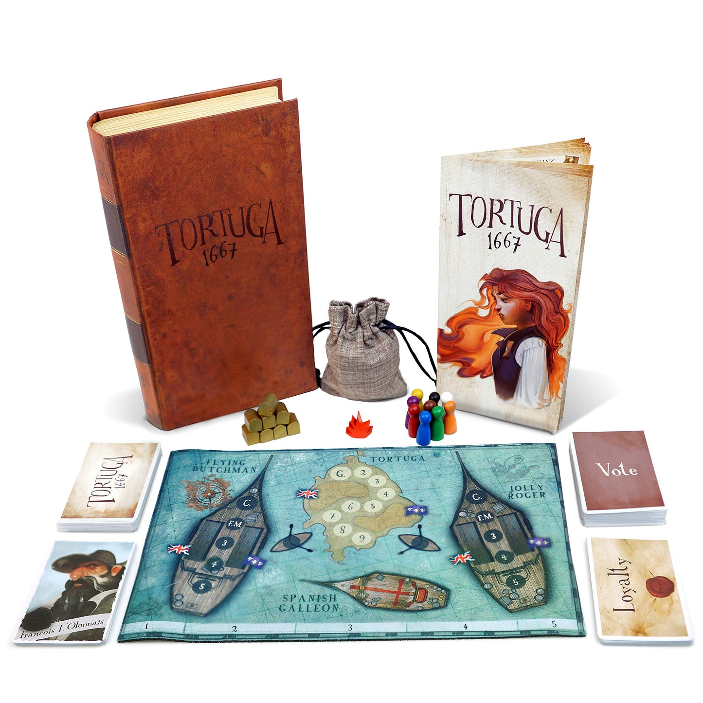 Facade Games Tortuga 1667 Board Game - Treasure Plunder, Strategy & Luck for 2-9 Players, Multicoloured Cardboard