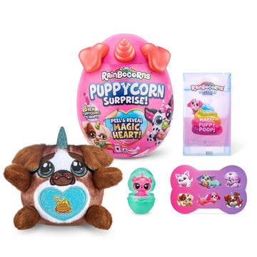 Rainbocorns Puppycorn Surprise Series 2 (Pug) By Zuru, Collectible Plush Stuffed Animal, Surprise Egg, Scratch N Sniff Sticker, Color Mix Slime, Ages 3+ For Girls, Children
