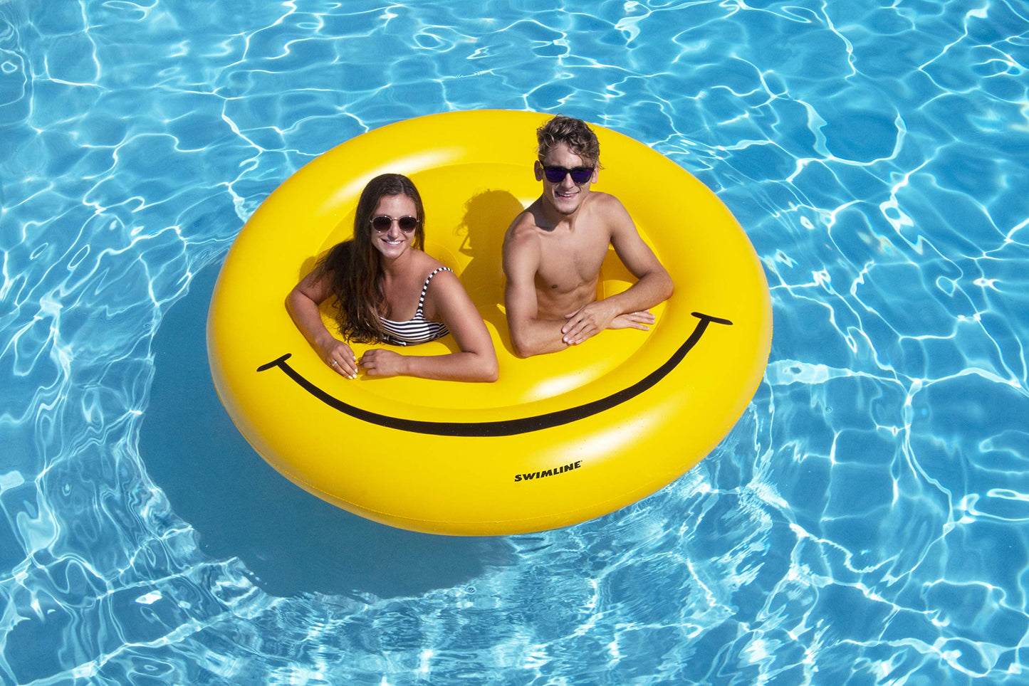 Swimline Smiley Face Pool Float , Yellow