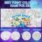 Outer Space Giant Coloring Poster For Kids 30 X 72 Inch, Space Large Coloring Poster Tablecloth, Outer Space Themed Color-In Act