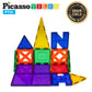Picassotiles Educational Set Magnetic Building Tiles With Unique Shapes & Clear Box Tile 3D Magnet Construction Block Different