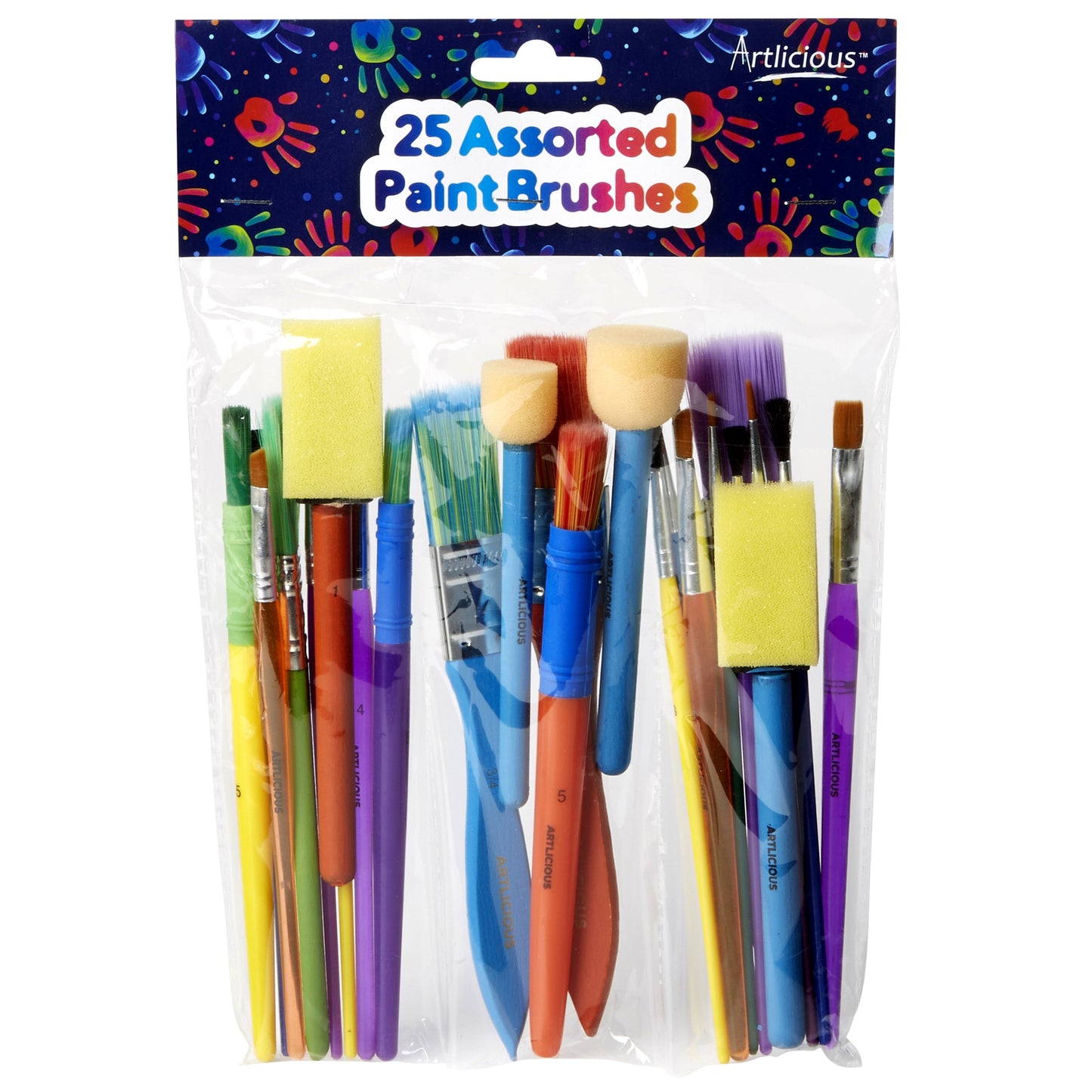 Artlicious Paint Brushes - Acrylic Paint Set and Detail Paint Brushes for Kids - Use with Craft, Watercolor, Oil, Gouache Paints