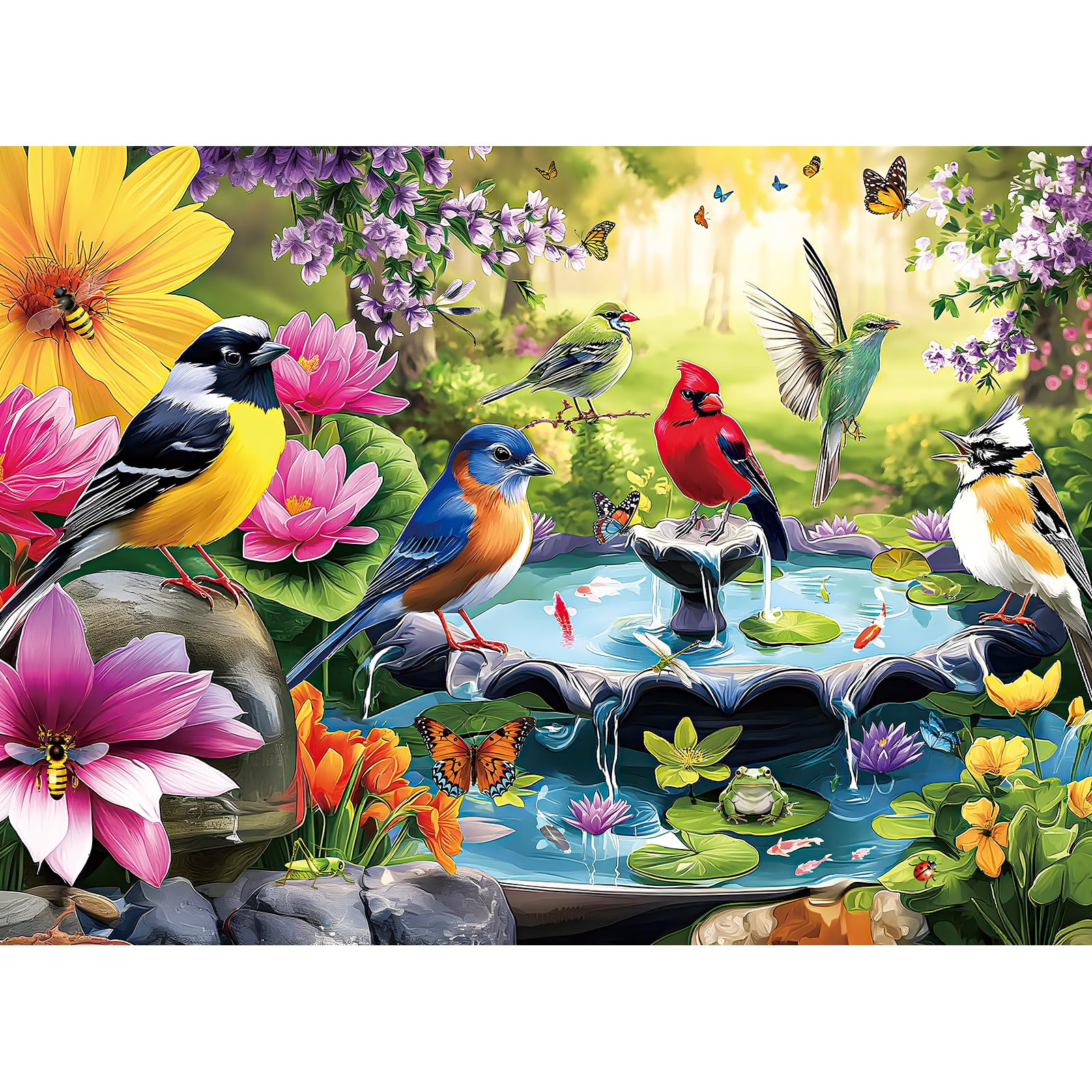 ZSYCZAO 500 Pieces Puzzle for mature-themeds  Puzzles for mature-themeds 500 Pieces  Birds Floral Pond Nature Jigsaw Puzzle  Challenging Puzzle Perfect for Game Nights  20.5 X 15 in