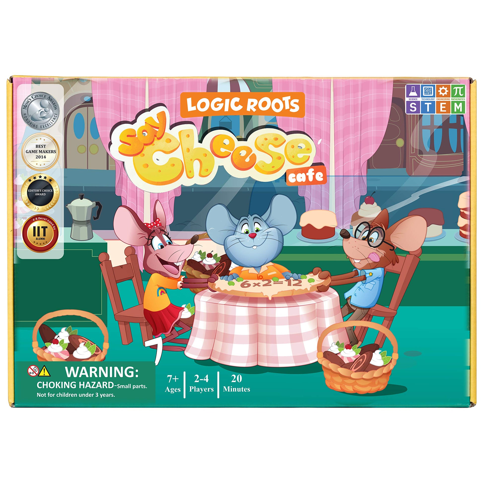 Logic Roots Say Cheese Multiplication Game - Fun Math Board Game for 7-10 Year Olds  Easy Start Advanced STEM Toy  Perfect Educational Gift for Girls & Boys  Homeschoolers  Grade 2 and Up