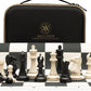 A&A Tournament Chess Set/ 20''X20'' Foldable Silicone Chess Board / 3.75'' King Height Plastic Quadruple Weighted Classic Staunton Pieces/Storage Bag For 6 Years Old - 2 Players