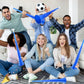 Cagemoga 6 Pieces Collapsible Stadium Horn 24 Inch Plastic Trumpet Horn Stadium Horn Noise Maker For Sporting Events Sports Themed Party Supplies (Blue)