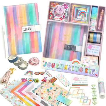CAGIE DIY Journal Set for Girls Age 8-12, Gifts for 9-11 Year Olds, Diary with Lock, Personalize and Decorate Scrapbooks Kit