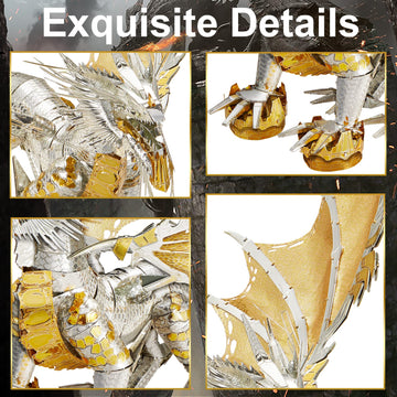 Piececool 3D Metal Puzzles For Adults, Glorystrom Dragon 3D Metal Model Kits, Brain Teaser Puzzles Diy Assembling Crafts For Str