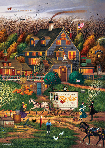 Buffalo Games - Charles Wysocki - Secret Passage Inn - 300 Piece Jigsaw Puzzle For Adults -Challenging Puzzle Perfect For Game N