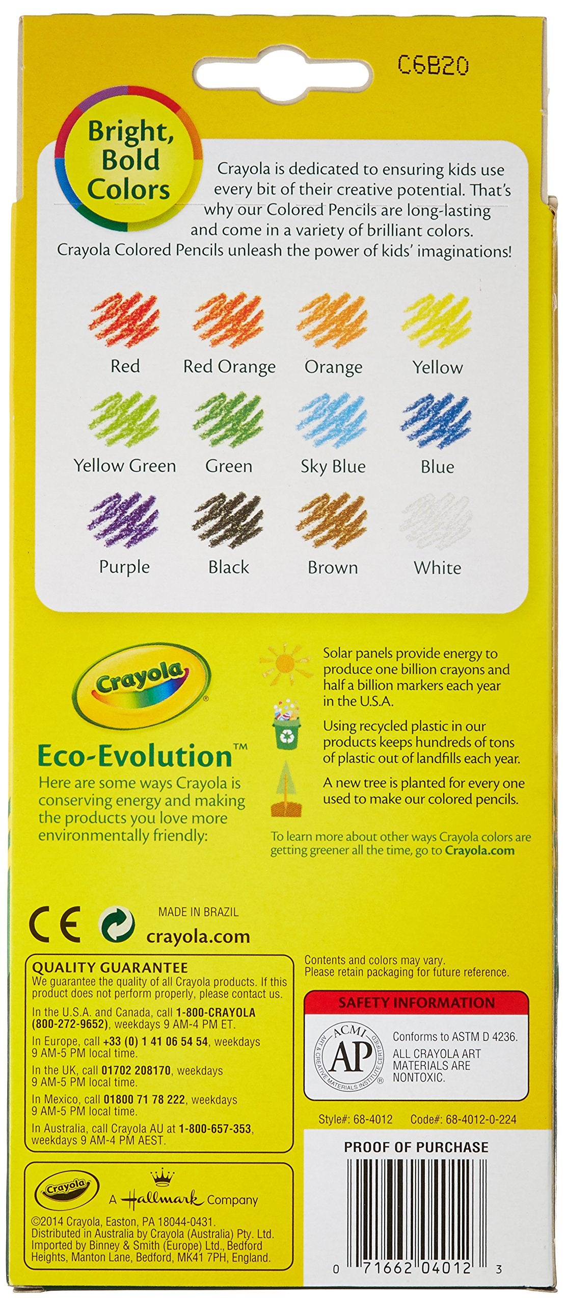 Crayola Colored Pencils 12 Color [Set of 3]