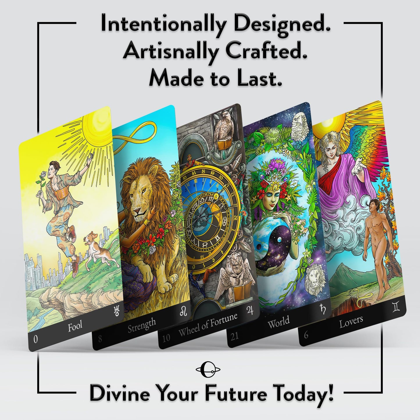 AstroMatrix Tarot Deck - Modern Symbolism & Guide, Large Cardstock, Multicolor, Model Astrotar78c