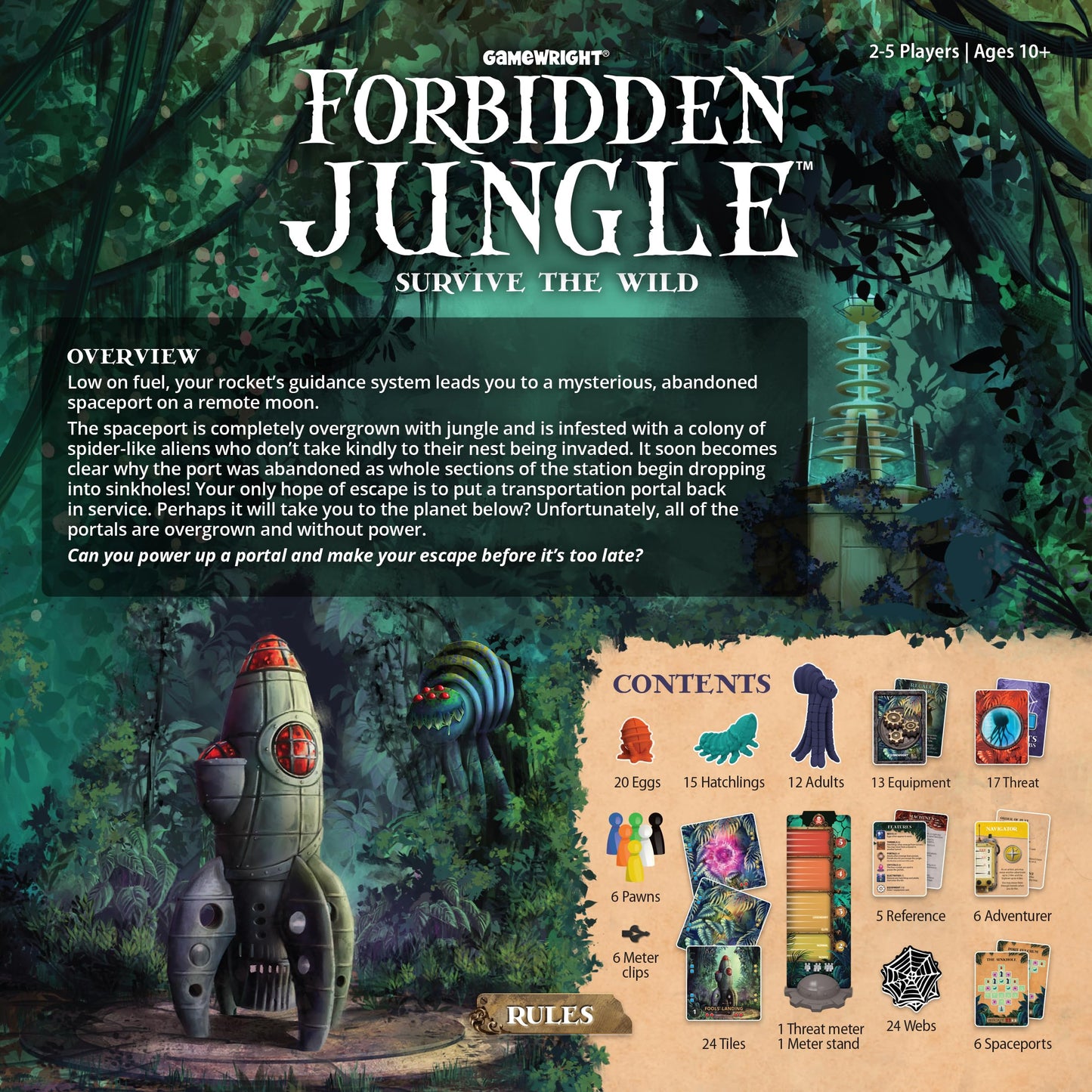 Gamewright Forbidden Jungle Cooperative Board Game - Multi Color - Model 429 - Plastic Material