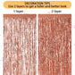 CYLMFC Wavy Rose Gold Fringe Curtain - 3.3 ft x 6.6 Feet, Pack of 3 | Rose Gold Party Decorations,Rose Gold Streamers,Rose Gold