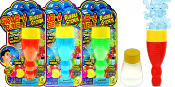 Ja-Ru Mini Handheld Bubble Blower With Non Toxic Bubble Solution | Touchable Bubbles For Kids | Stress Relief Fidget Toy | Bubble Party Favors For Kids (3 Pack) 1508-3A