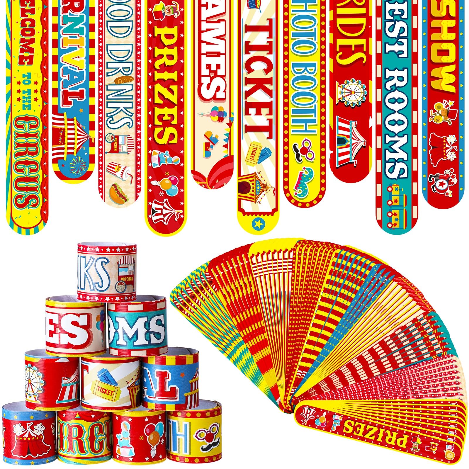 Junkin Carnival Party Decorations Carnival Slap Bracelets For Kids Carnival Animals Wristband Bracelets Christmas Party For Birt
