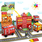 Drofex Magnetic Tiles Road Set With Fire Truck And Magnetic Crane, Creative Construction Toys For Kids Ages 3-12, Boys & Girls,