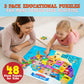 Only Zest Educational Floor Puzzles 3 Pack - World Map Puzzles for Kids Ages 4-8, United States Puzzle & Solar System Set, 48 Ju